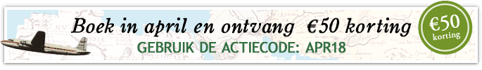 Boek in april en ontvang €50 korting. Gebruik de actiecode APR18. Boek in april en ontvang €50 korting. Gebruik de actiecode APR18.